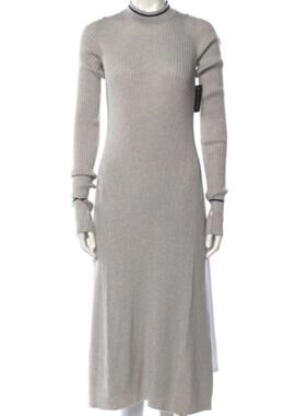 Maison Margiela MM4 Wool blend Top XS Long Rib Front Open crop back Tunic Gray